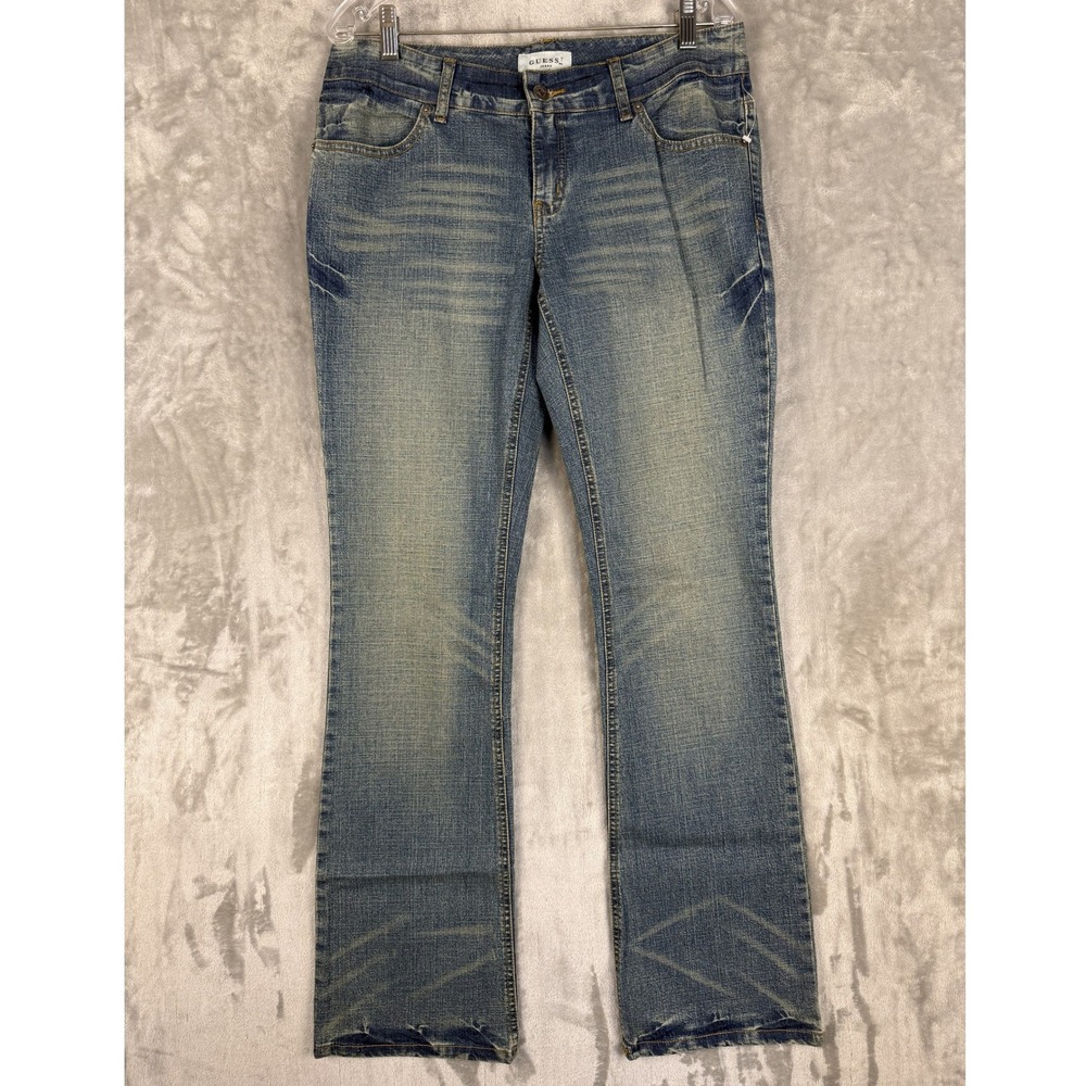 Y2K GUESS Jeans Women's Size 30 Blue Bootcut Wash Denim Pants Flare Leg